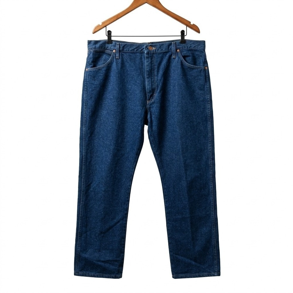 Wrangler Men's 13MWZPW Blue Denim Jeans Size 40 x 30 Regular Fit EUC Cotton